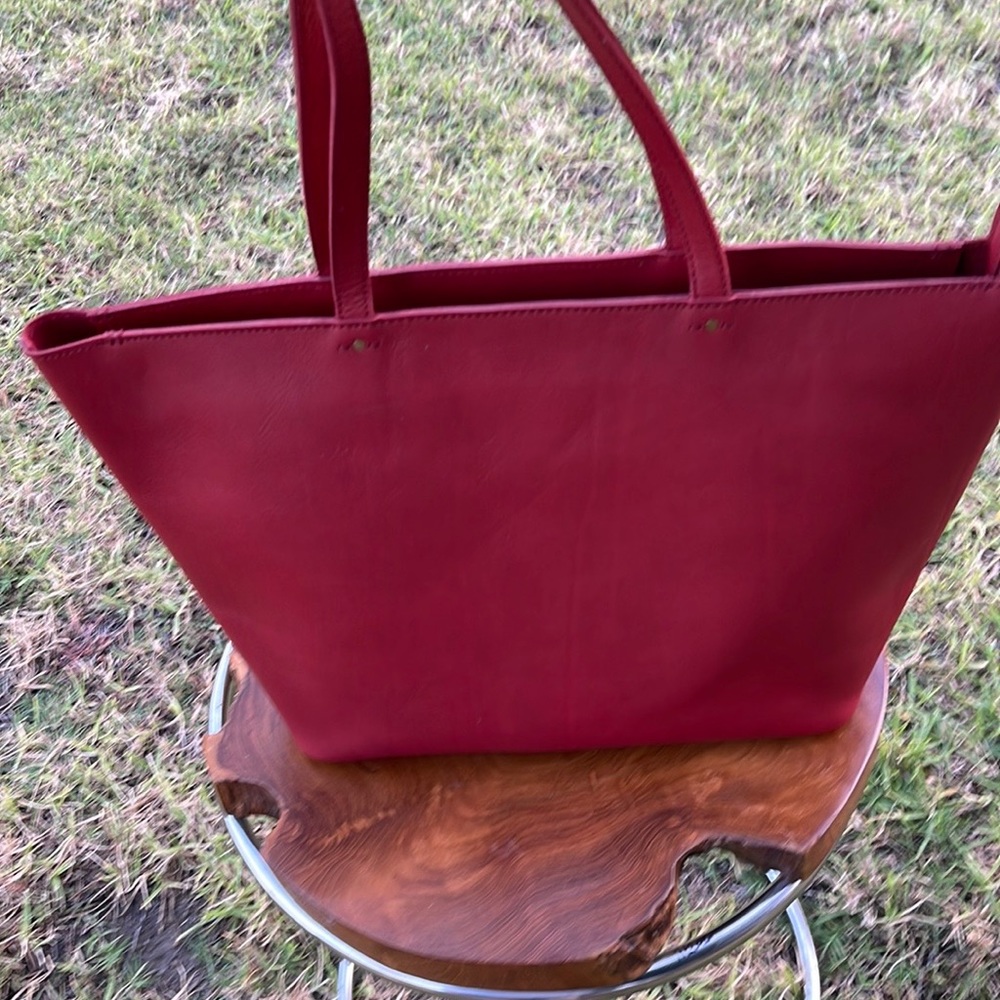 Madewell red The Abroad tote NWT